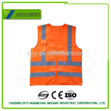 EN20471 solid pocket reflective safety vest with zipper